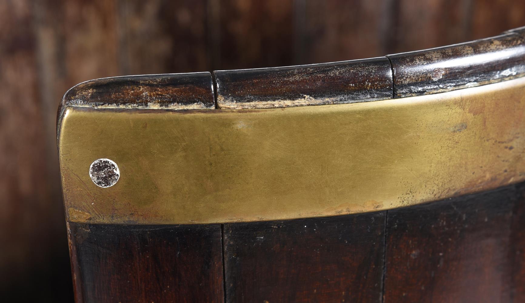 A GEORGE III MAHOGANY AND BRASS BOUND PLATE BUCKET, SECOND HALF 18TH CENTURY - Image 3 of 3