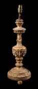A CONTINENTAL CARVED GILTWOOD LAMP BASE, 19TH CENTURY AND LATER