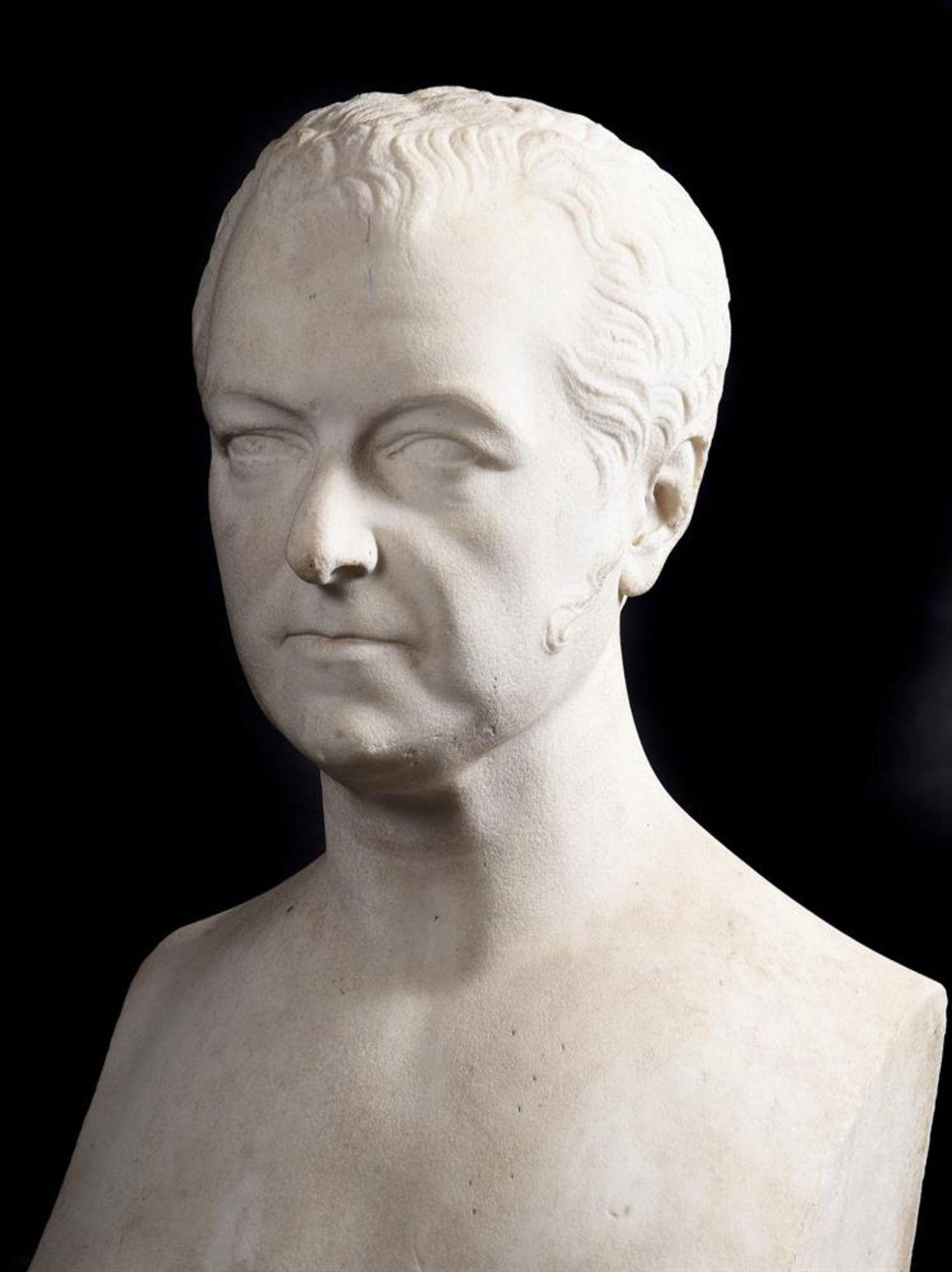 RAIMONDO TRENTANOVE (ITALIAN, 1792-1832), A CARVED MARBLE PORTRAIT BUST OF A GENTLEMAN - Image 2 of 4