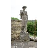 A STONE COMPOSITION MODEL OF A CLASSICAL MAIDEN IN THE MANNER OF AUSTIN & SEELEY