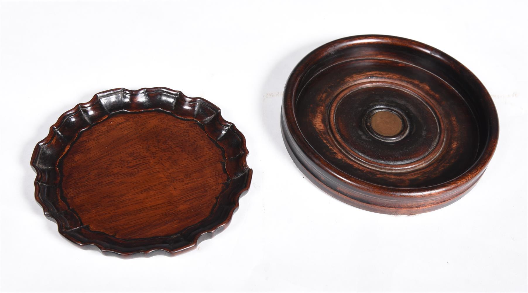 SIX MAHOGANY COASTERS AND STANDS, 18TH CENTURY AND LATER - Image 5 of 5