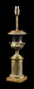 A BRONZE AND BRASS LAMP BASE, CIRCA 1830 AND LATER