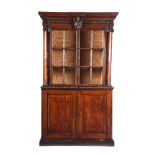 AN UNUSUAL GEORGE II MAHOGANY BOOKCASE OR CABINET, CIRCA 1740, POSSIBLY IRISH