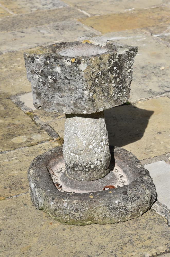 A CARVED STONE BIRD BATH, 20TH CENTURY - Image 2 of 2