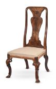A GEORGE I WALNUT AND SEAWEED MARQUETRY SIDE CHAIR, IN THE MANNER OF JAMES MOORE OR RICHARD ROBERTS