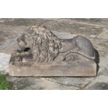 A CARVED STONE LION, 18TH CENTURY