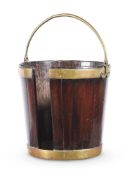 A GEORGE III MAHOGANY AND BRASS BOUND PLATE BUCKET, SECOND HALF 18TH CENTURY