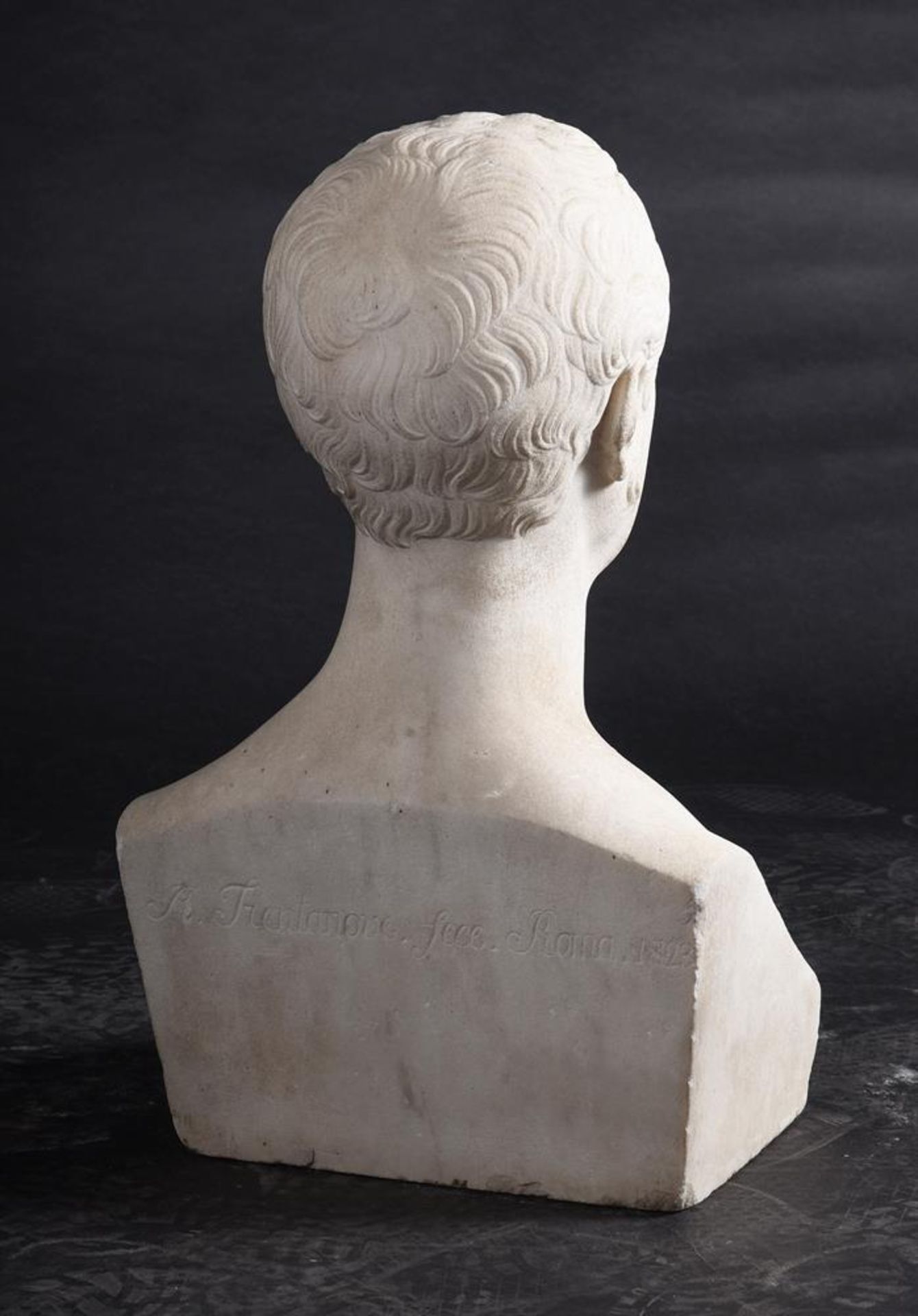 RAIMONDO TRENTANOVE (ITALIAN, 1792-1832), A CARVED MARBLE PORTRAIT BUST OF A GENTLEMAN - Image 3 of 4