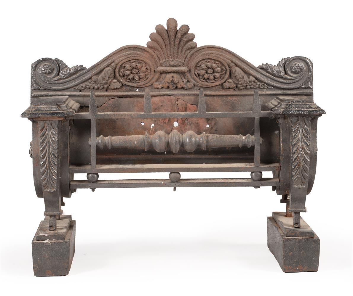 A REGENCY CAST IRON FIRE GRATE, IN THE MANNER OF GEORGE BULLOCK, CIRCA 1820 - Image 2 of 2