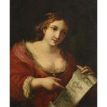 ITALIAN SCHOOL (17TH CENTURY), A ROMAN SYBIL WITH DIVIDERS AND A LAUREL WREATH