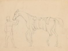 JAMES SEYMOUR (BRITISH 1702-1752), A RACEHORSE AND A JOCKEY WITH THREE OTHER DRAWINGS (4)