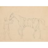 JAMES SEYMOUR (BRITISH 1702-1752), A RACEHORSE AND A JOCKEY WITH THREE OTHER DRAWINGS (4)