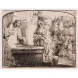 ‡ REMBRANDT VAN RIJN (DUTCH 1606-1669), CHRIST AND THE WOMAN OF SAMARIA: AN ARCHED PRINT