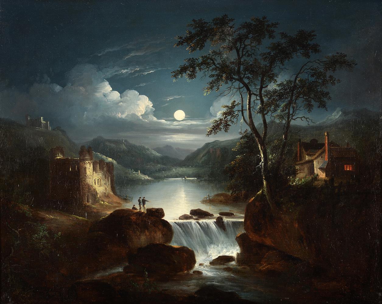 CIRCLE OF SEBASTIAN PETHER (BRITISH 1790 - 1844), MIDNIGHT WATERFALL