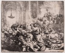 ‡ REMBRANDT VAN RIJN (DUTCH 1606-1669), CHRIST DRIVING THE MONEY CHANGERS FROM THE TEMPLE