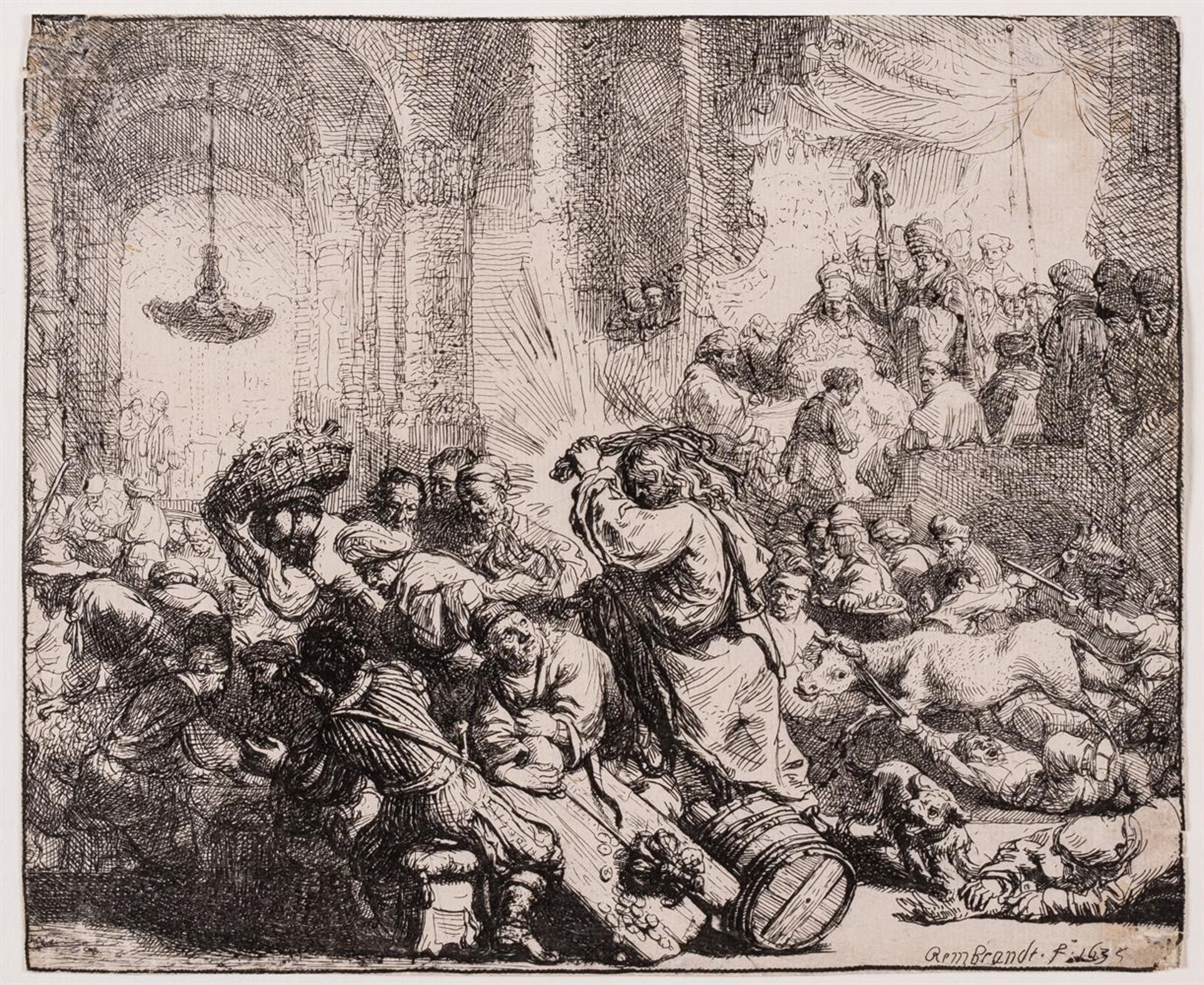 ‡ REMBRANDT VAN RIJN (DUTCH 1606-1669), CHRIST DRIVING THE MONEY CHANGERS FROM THE TEMPLE