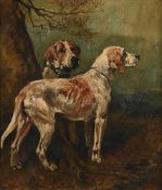 JOHN EMMS (BRITISH 1843-1812), A SEATED AND A STANDING HOUND