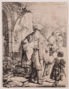 ‡ REMBRANDT VAN RIJN (DUTCH 1606-1669), ABRAHAM CASTING OUT HAGAR AND ISHMAEL