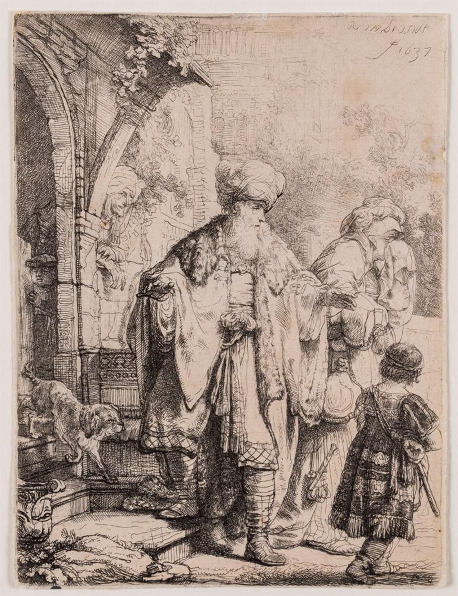 ‡ REMBRANDT VAN RIJN (DUTCH 1606-1669), ABRAHAM CASTING OUT HAGAR AND ISHMAEL