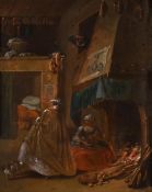 CIRCLE OF WILLEM KALF (DUTCH 1619-1693), A LADY AND A MAID IN A KITCHEN INTERIOR