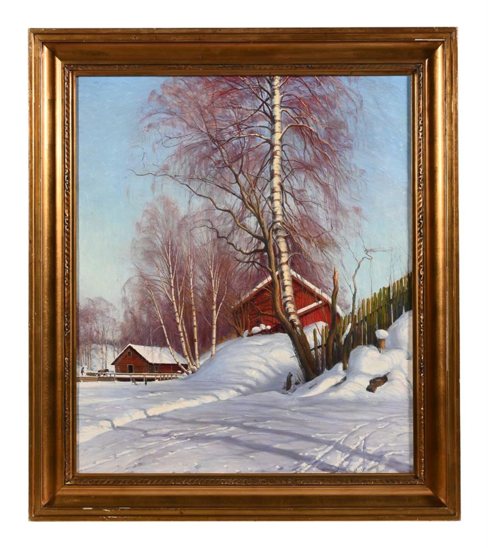 SIGVARD MARIUS HANSEN (DANISH 1859-1938), TRACKS IN THE SNOW - Bild 2 aus 3