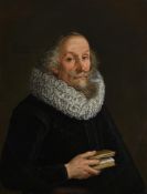 GOTTFRIED LIBALT (GERMAN 1610-1673), PORTRAIT OF A MAN, AGED 60, HOLDING A BOOK