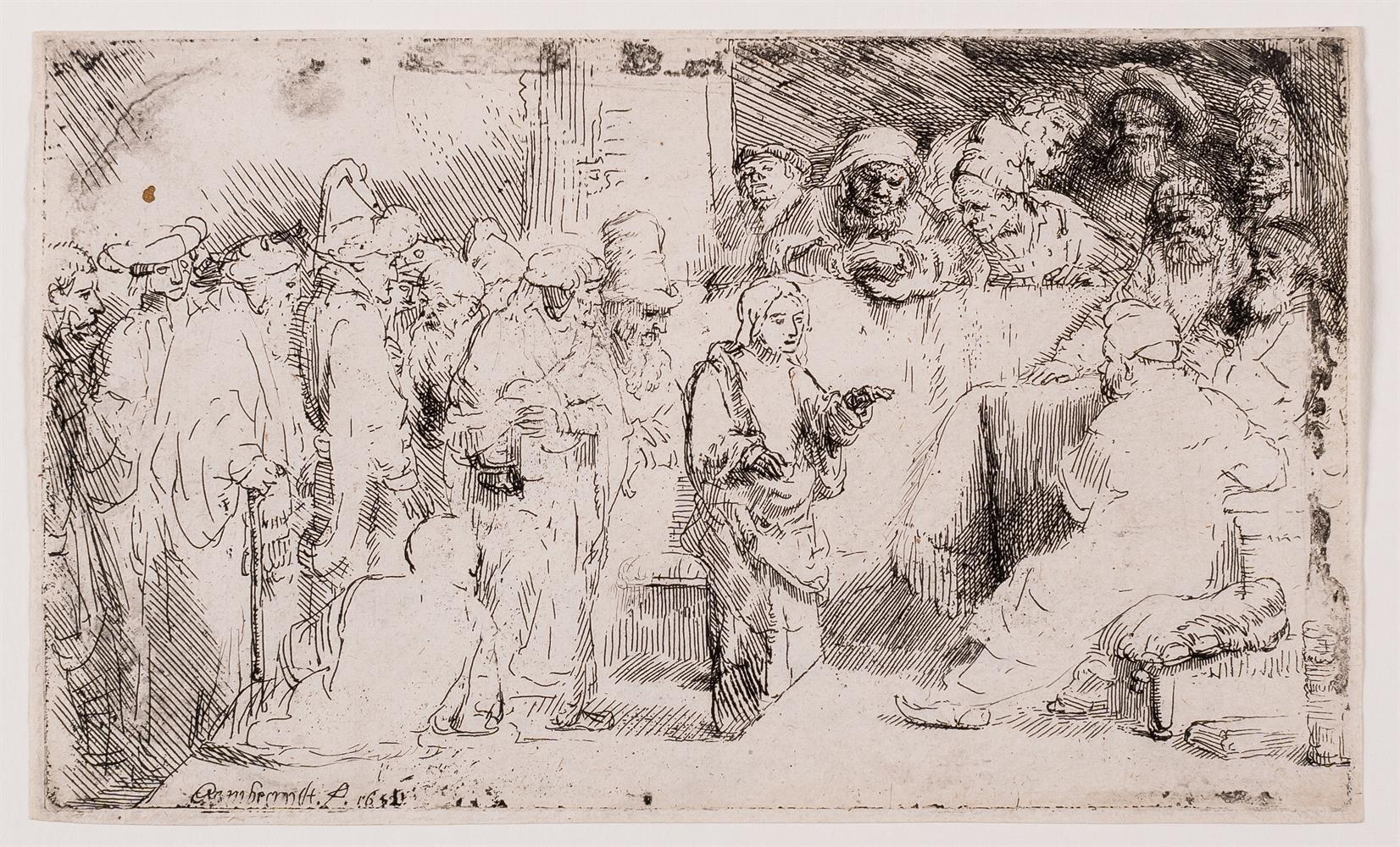 ‡ REMBRANDT VAN RIJN (DUTCH 1606-1669), CHRIST DISPUTING WITH THE DOCTORS: A SKETCH