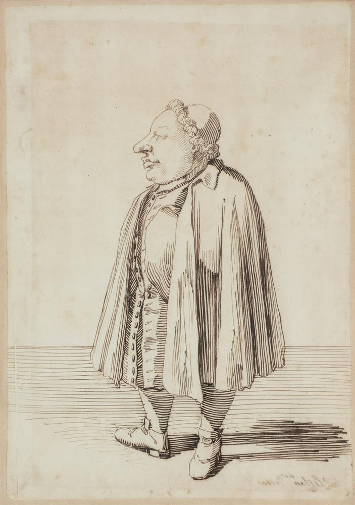 PIER LEONE GHEZZI (ITALIAN 1674-1755), SIXTEEN CARICATURES OF ARISTOCRATS, CLERICS AND TRAVELLERS - Image 12 of 48