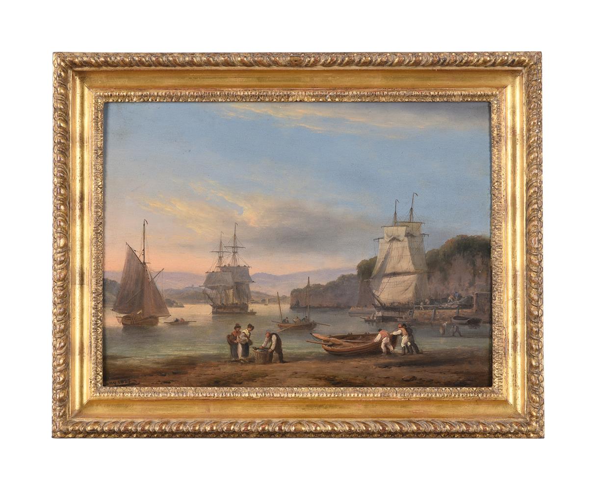 THOMAS LUNY (BRITISH 1759-1837), TEIGNMOUTH HARBOUR AT LOW TIDE; SORTING THE CATCH ON THE FORESHORE - Image 3 of 7