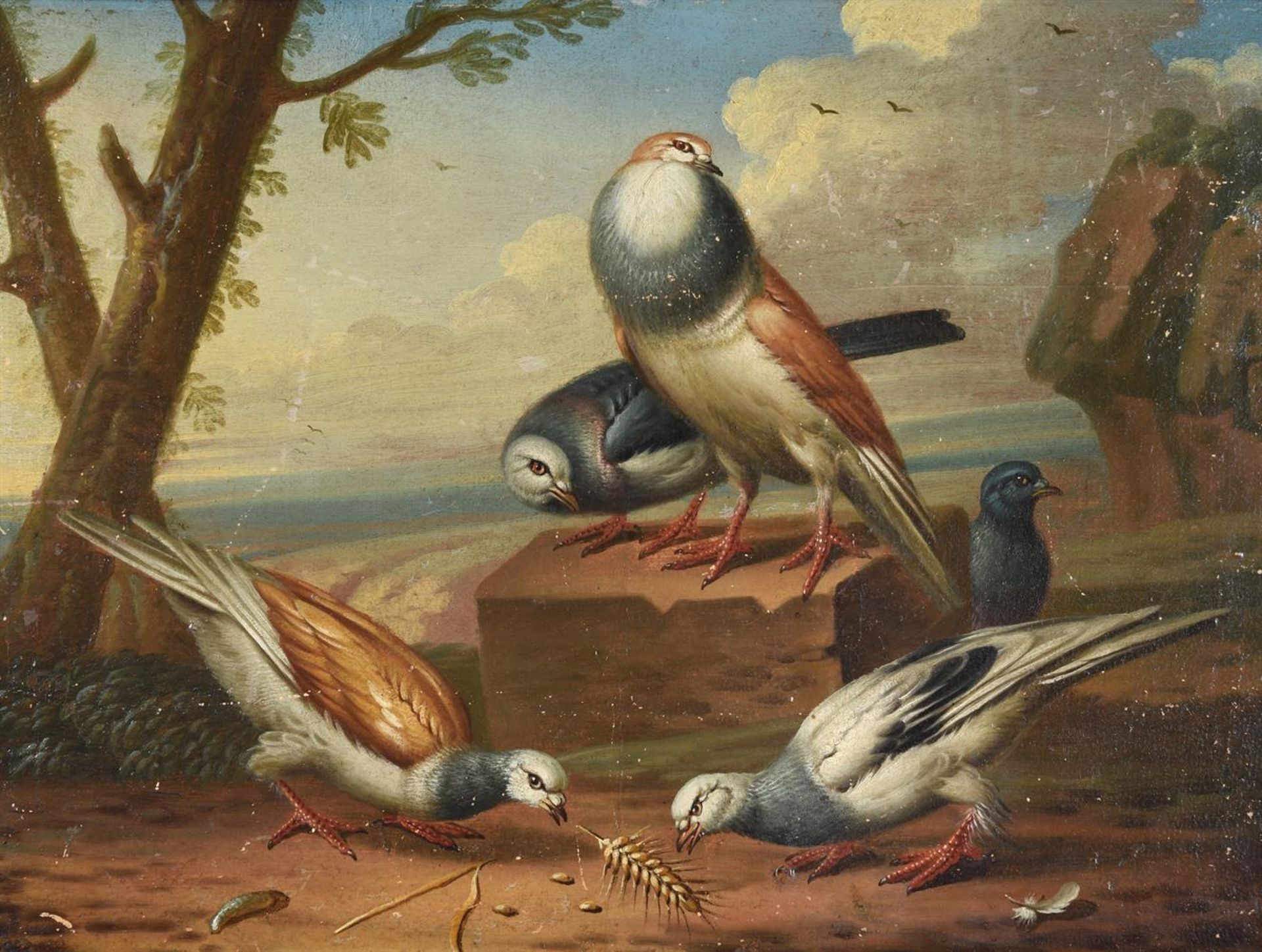 CIRCLE OF MARMADUKE CRADDOCK (BRITISH 1660-1716), A HEN WITH CHICKS; PIGEONS; AND TWO WITH PHEASANTS - Image 5 of 13