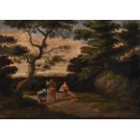 FLEMISH SCHOOL (17TH CENTURY), TRAVELLERS ON A WOODED TRACK