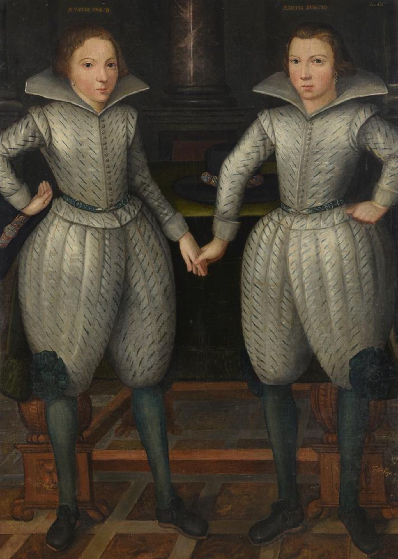 ENGLISH SCHOOL (1606), PORTRAIT OF THOMAS POPE, AGED 8, AND WILLIAM POPE, AGED 10