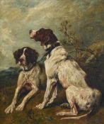 JOHN EMMS (BRITISH 1843-1912), TWO SEATED HOUNDS
