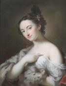 CIRCLE OF ROSALBA CARRIERA (ITALIAN 1673-1757), PORTRAIT OF A YOUNG LADY IN A FUR WRAP