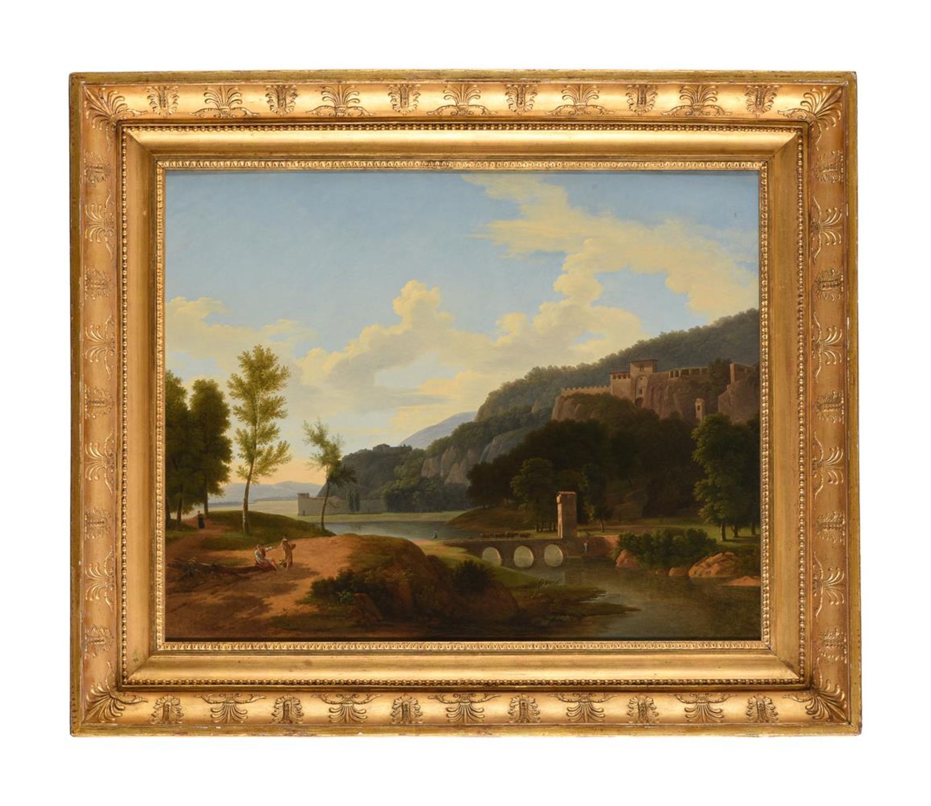 JEAN-VICTOR BERTIN (FRENCH 1767-1842), A WOODED RIVER LANDSCAPE - Image 2 of 3