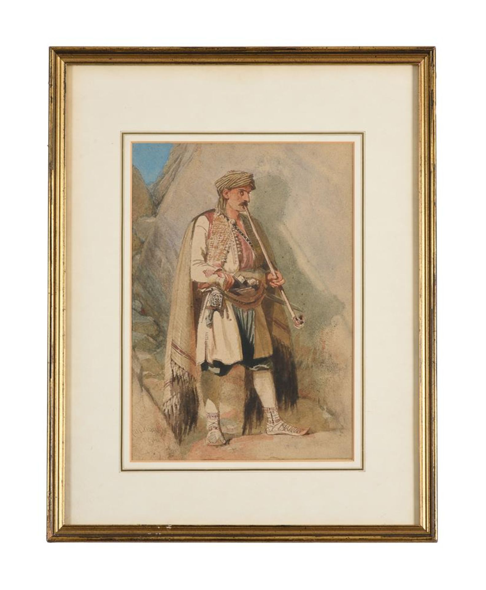 CARL HAAG (GERMAN 1820-1915), PORTRAIT OF A BALKAN WARRIOR - Image 2 of 3