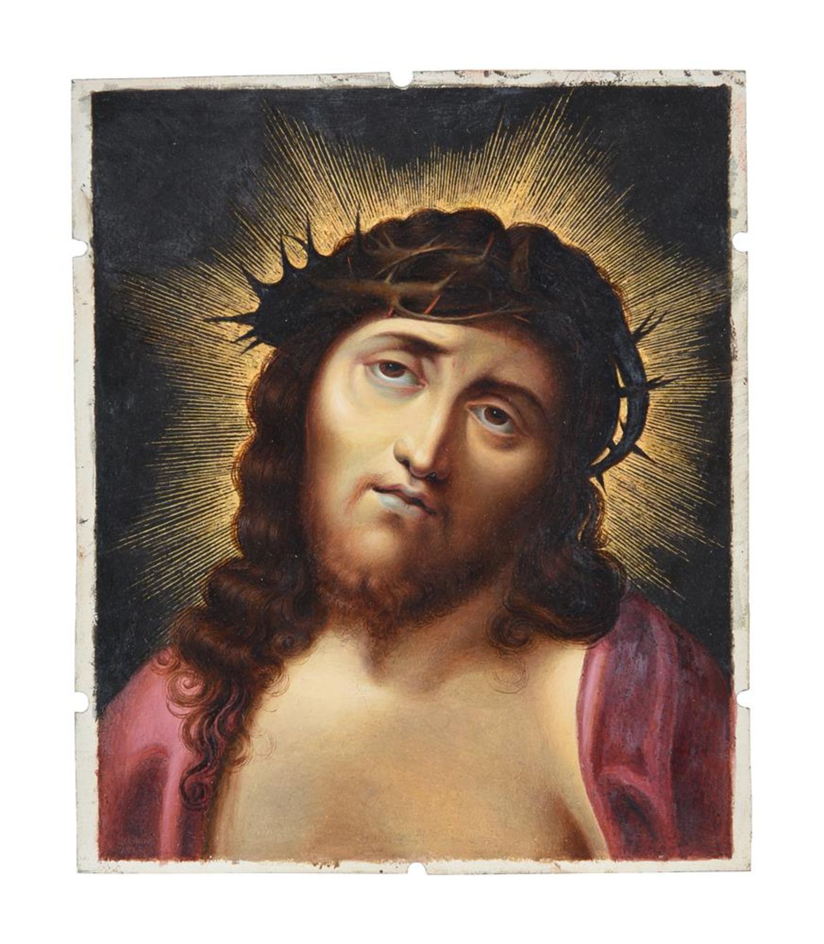 PAUL ERNST GEBAUER (GERMAN 1782-1865)CHRIST WITH THE CROWN OF THORNS - Image 2 of 3