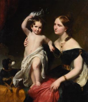 GEORGE HENRY HARLOW (BRITISH 1787-1819), PORTRAIT OF MRS. ROBINSON AND HER SON