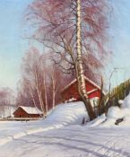 SIGVARD MARIUS HANSEN (DANISH 1859-1938), TRACKS IN THE SNOW