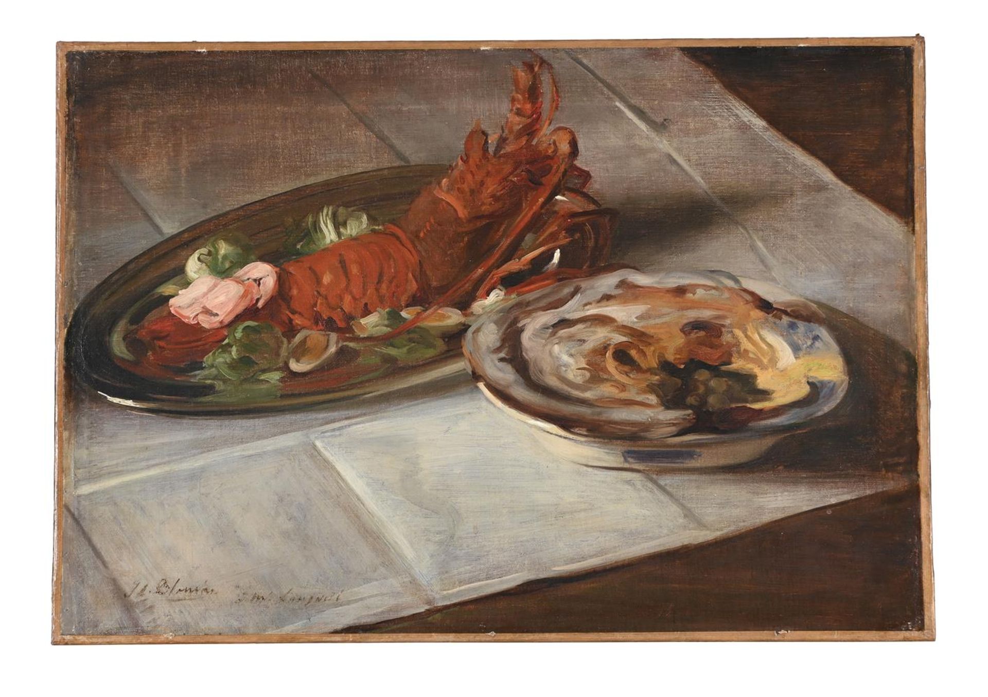 JACQUES-EMILE BLANCHE (FRENCH 1861-1942), STILL LIFE WITH A LOBSTER ON A SILVER PLATTER - Bild 2 aus 3