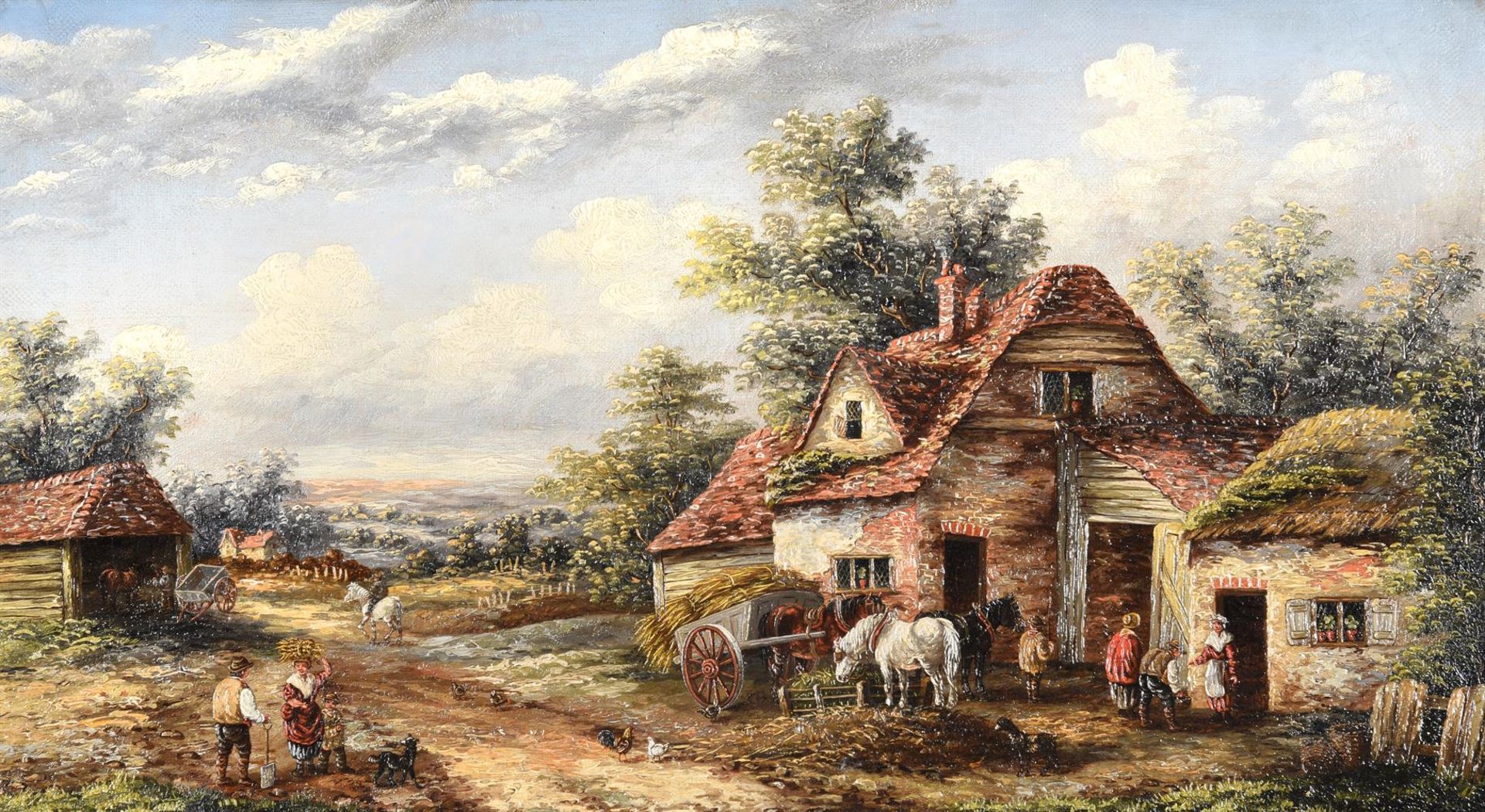 EDWIN MASTERS (19TH CENTURY), FIGURES IN A VILLAGE