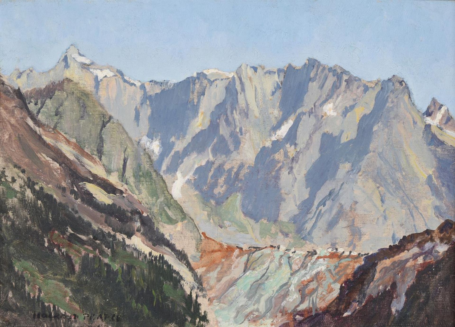 λ EDWARD HOLROYD PEARCE (BRITISH 1901-1990), ALETSCH GLACIER, THE ALPS