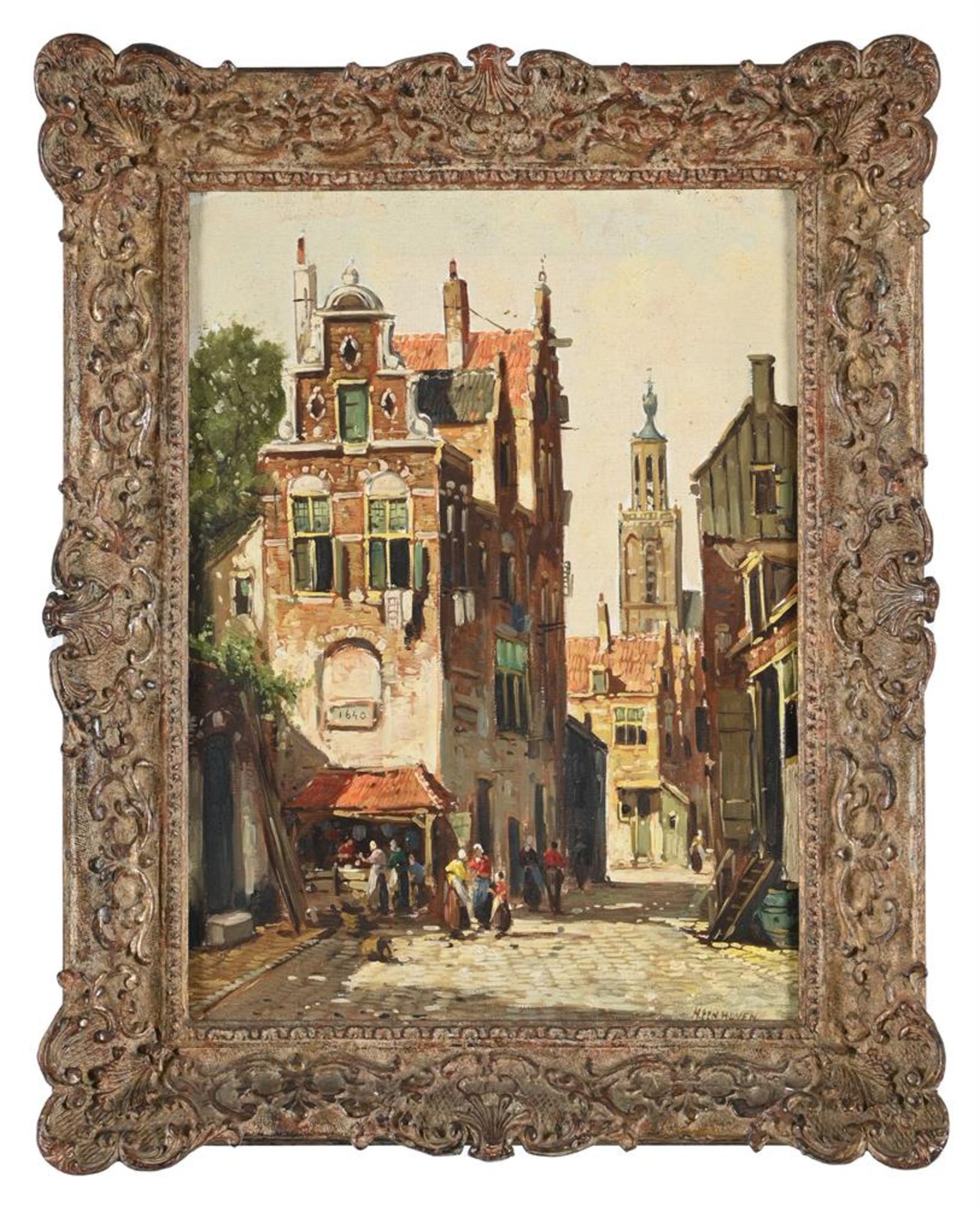 λ H. TEN HOVEN (DUTCH 1901-1978), AN AMSTERDAM STREET SCENE - Image 2 of 3