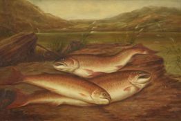ATTRIBUTED TO ROLAND KNIGHT, FISH ON A RIVERBANK