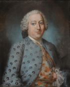 ATTRIBUTED TO LEON- PASCAL GLAIN (FRENCH 18TH CENTURY), PORTRAIT OF A GENTLEMAN IN A BLUE COAT