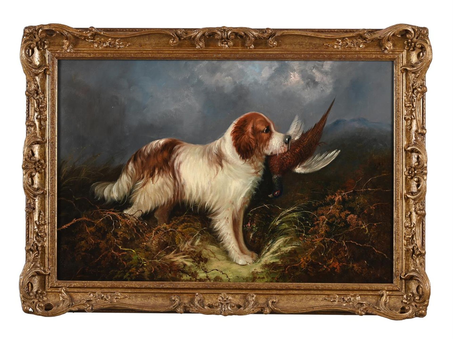 J. LANGLOIS (BRITISH 1855-1904), SPANIEL WITH GAME - Image 2 of 3