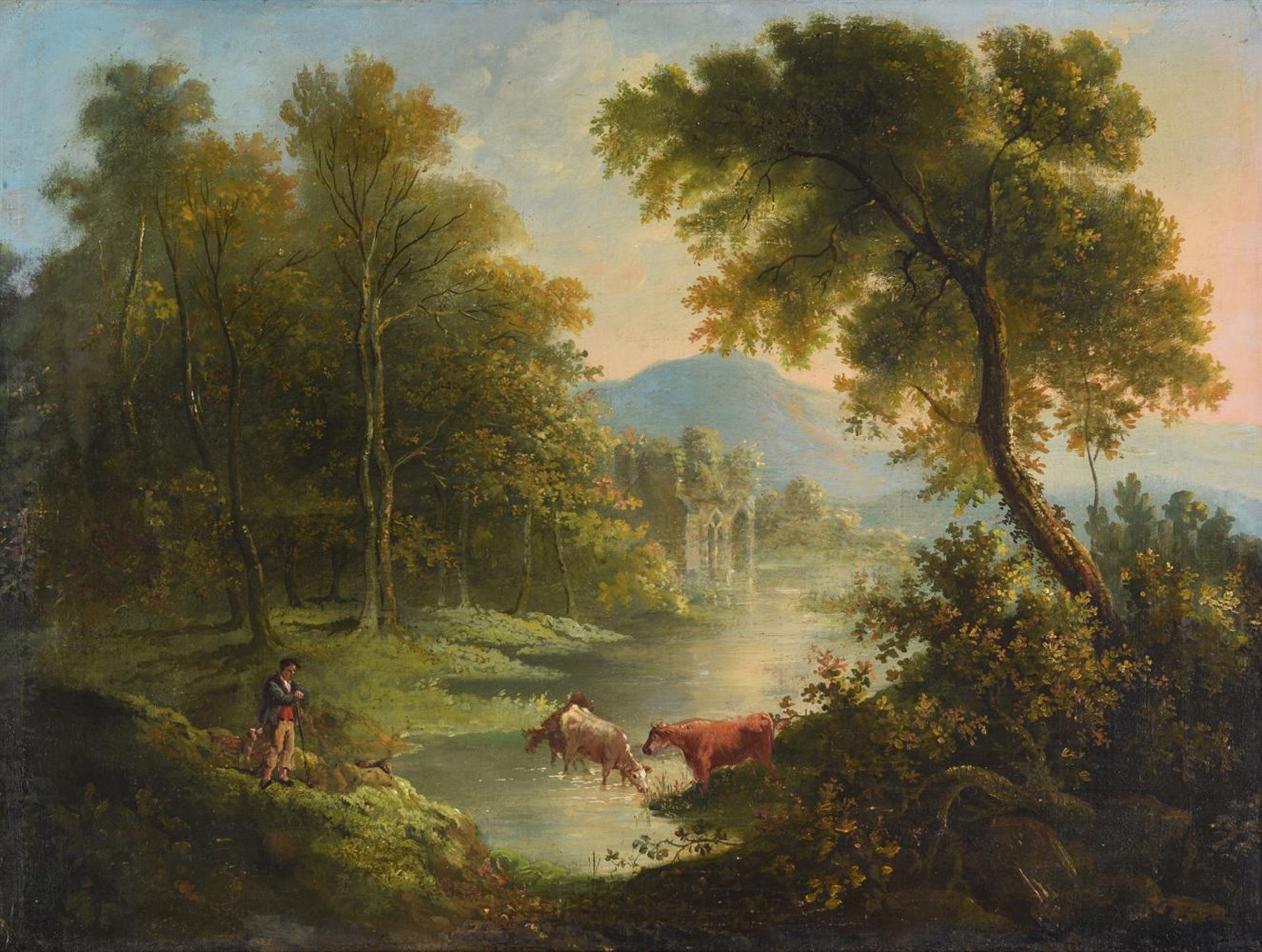 ENGLISH SCHOOL (CIRCA. 1800), A PAIR OF PASTORAL SCENES - Image 2 of 7