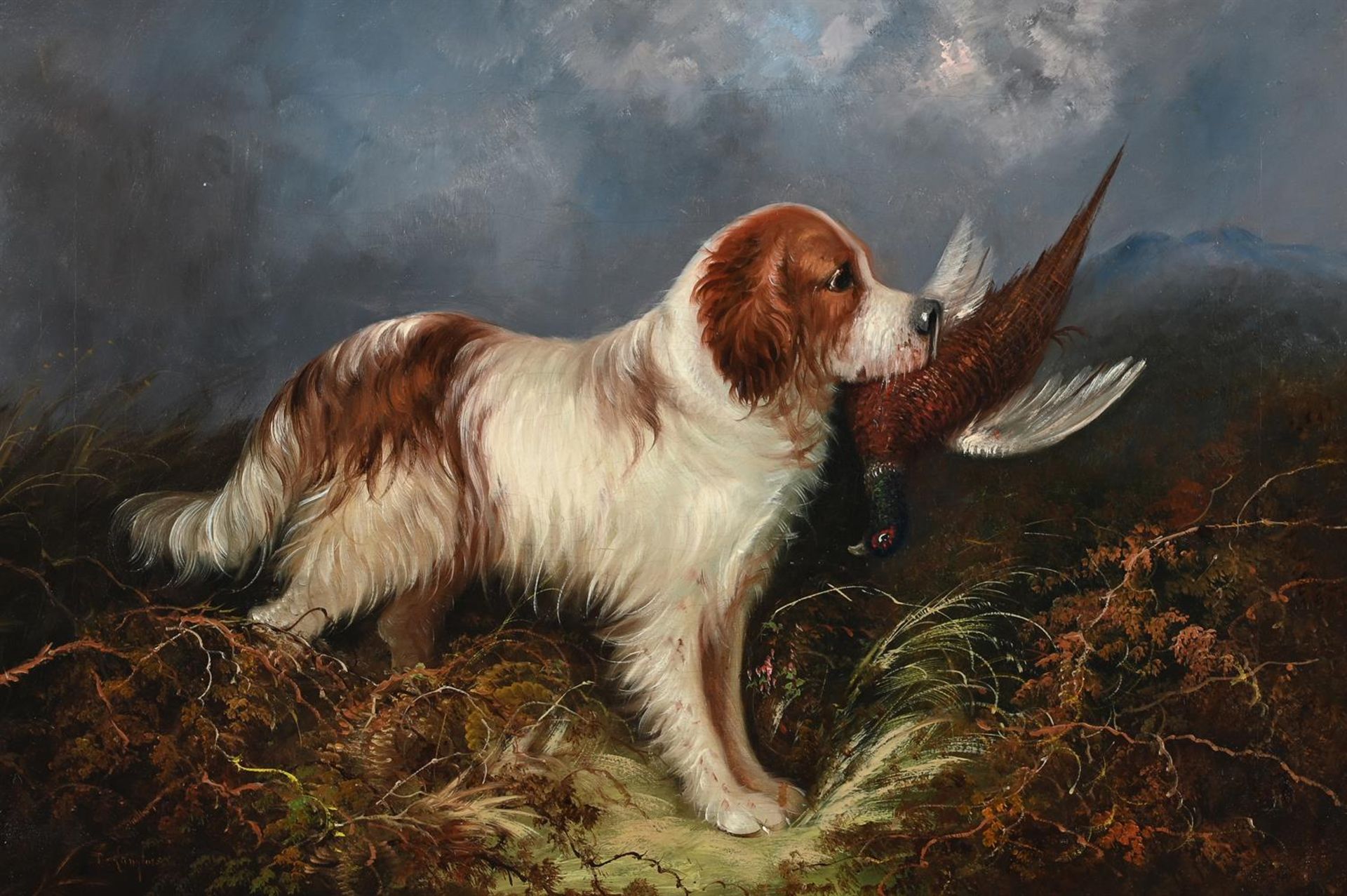 J. LANGLOIS (BRITISH 1855-1904), SPANIEL WITH GAME