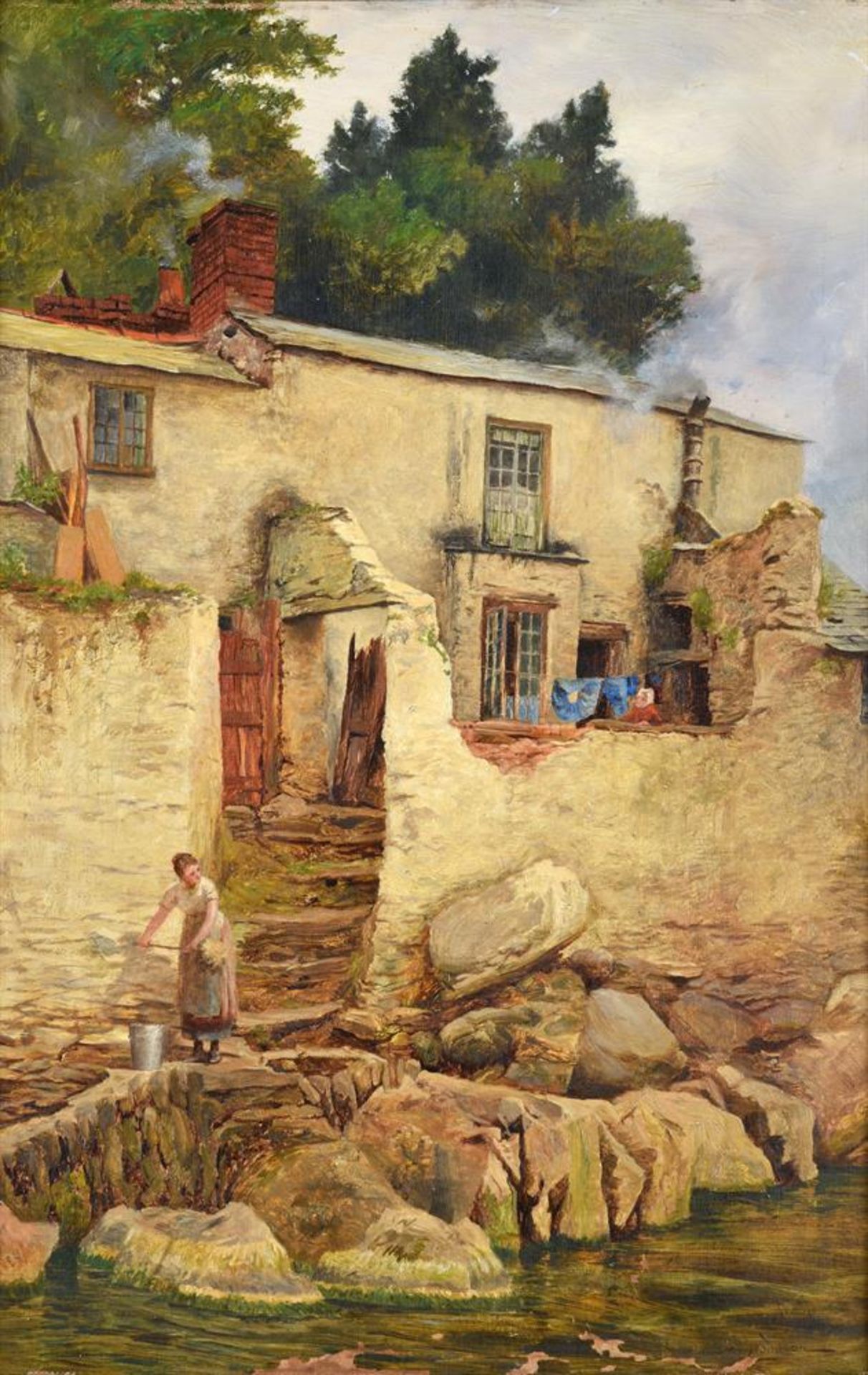 GEORGE HODGSON (BRITISH 1847-1921), COTTAGES AT JERSEY - Image 2 of 7