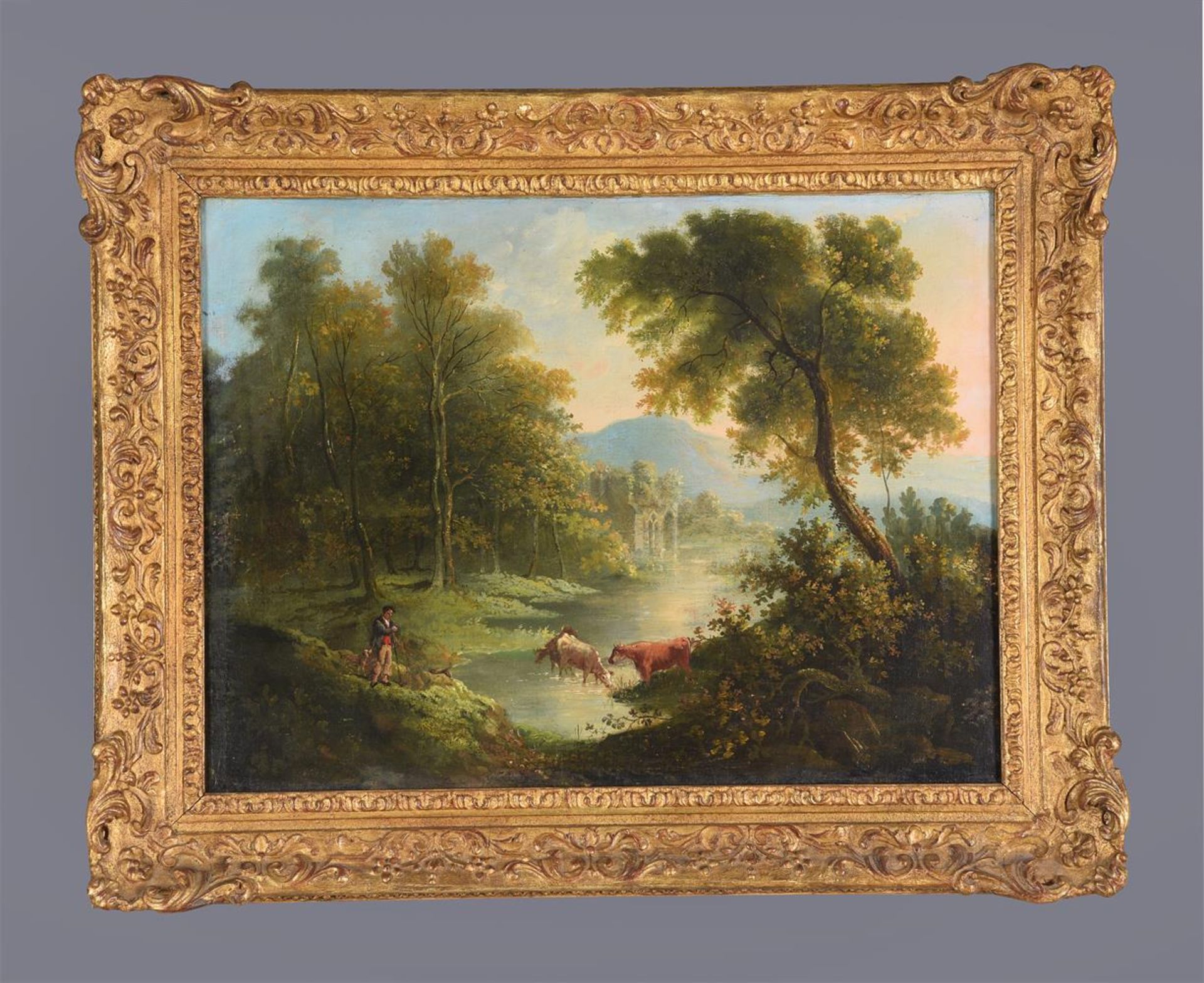 ENGLISH SCHOOL (CIRCA. 1800), A PAIR OF PASTORAL SCENES - Image 5 of 7